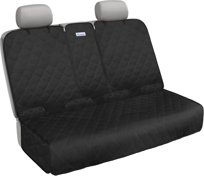 ALLANSING Back Seat Cover for Compact Cars/SUVs Rear Split Bench - 900D Oxford Waterproof Non-Slip Car Seat Protector for Messy Dogs & Kids, Easy Clean(Black) - Image 1
